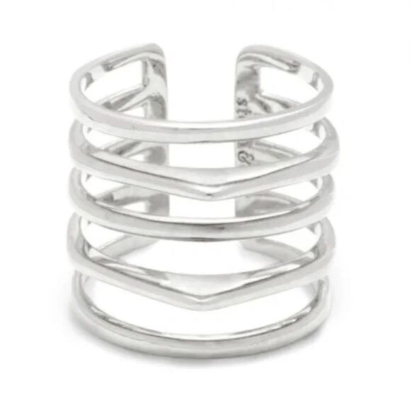 stella & dot ~ mayleeโsilver ring ~ size M - L - Picture 6 of 8